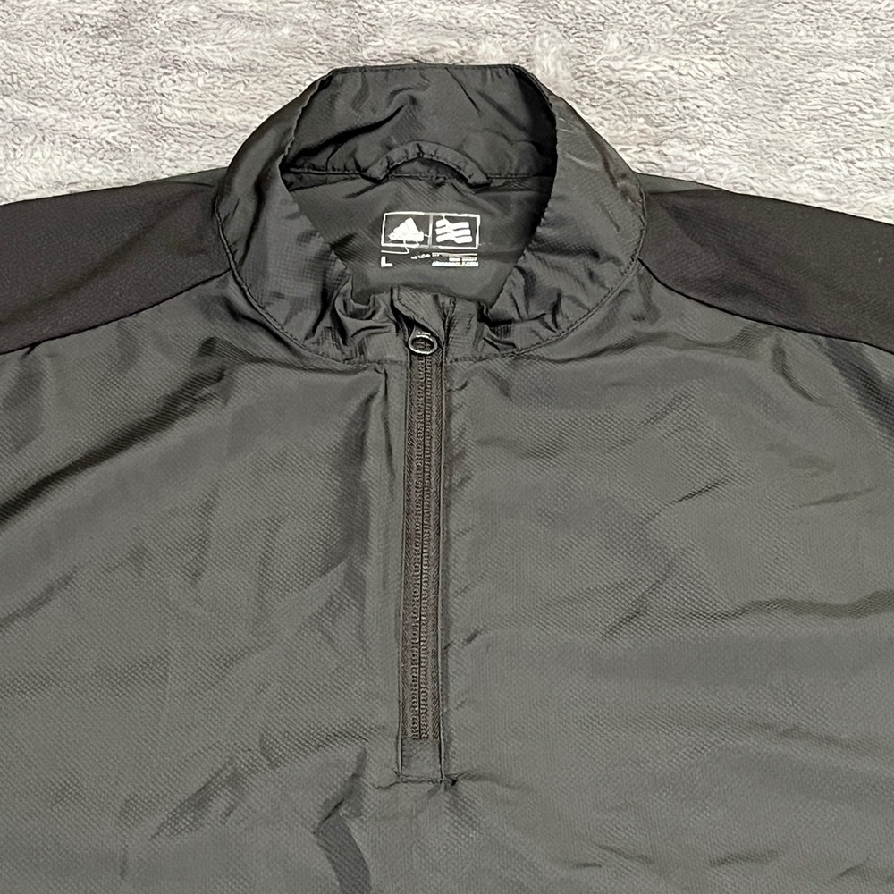 Adidas Golf Mens Black 1/4 Zip Short Sleeve Windbreaker Jacket AE5938 Large